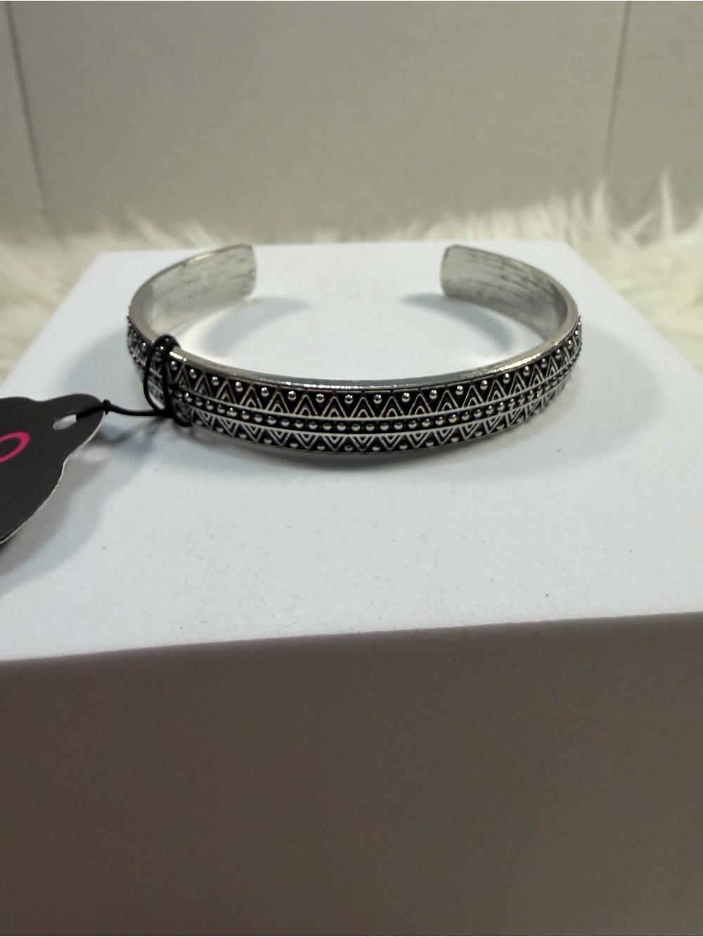 paparazzi Silver-Tone Tribal Pattern Open Cuff Bracelet